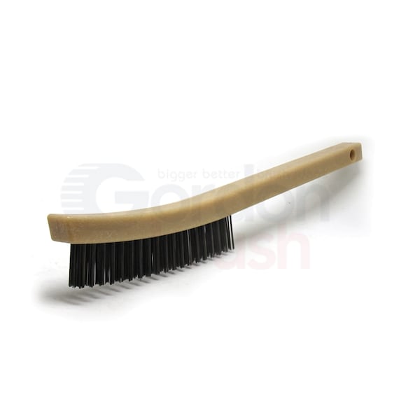 Gordon Brush 3x19 Row 0.013 CS Wire, 13-3/4 Curved Plastic Handle Scratch Brush, PK12 403CSP - main